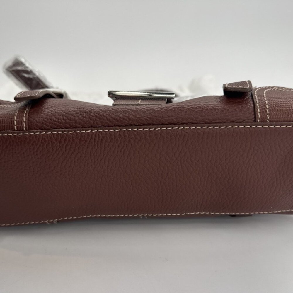 Maxx New York Handbag Brown Leather Lizard Embossed Shoulder Dust Bag Buckle NEW - Picture 4 of 15
